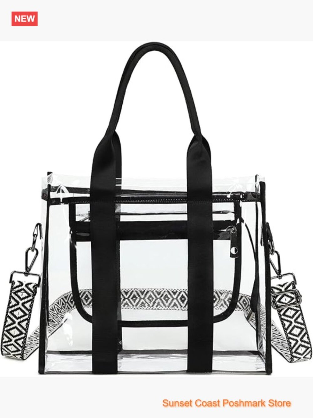 Clear Tote Bag Stadium Approved PVC Crossbody Work Beach Tote